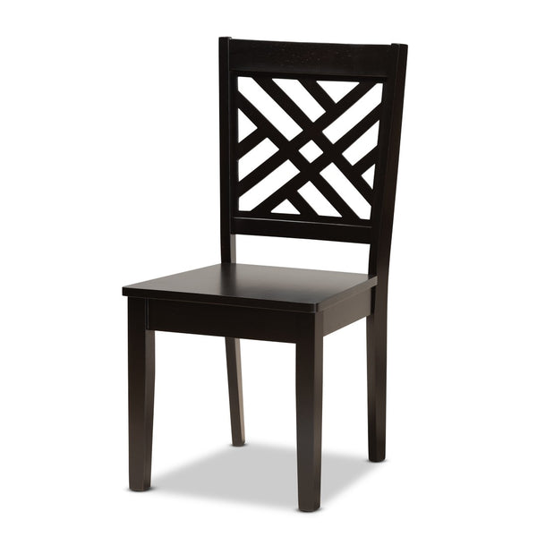 Baxton Studio Baxton Studio Ela 7-Piece Dark Brown Dining Set - Modern Circular Table & Stylish Chairs for Comfort Ela-Dark Brown-7PC Dining Set
