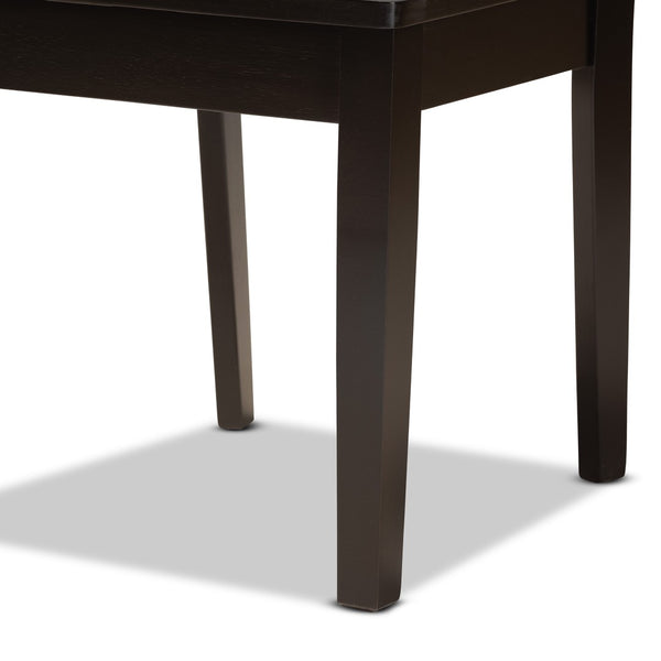 Baxton Studio Baxton Studio Ani 5-Piece Modern Dining Set in Dark Brown - Stylish Table & Unique Chairs for Comfort Ani-Dark Brown-5PC Dining Set