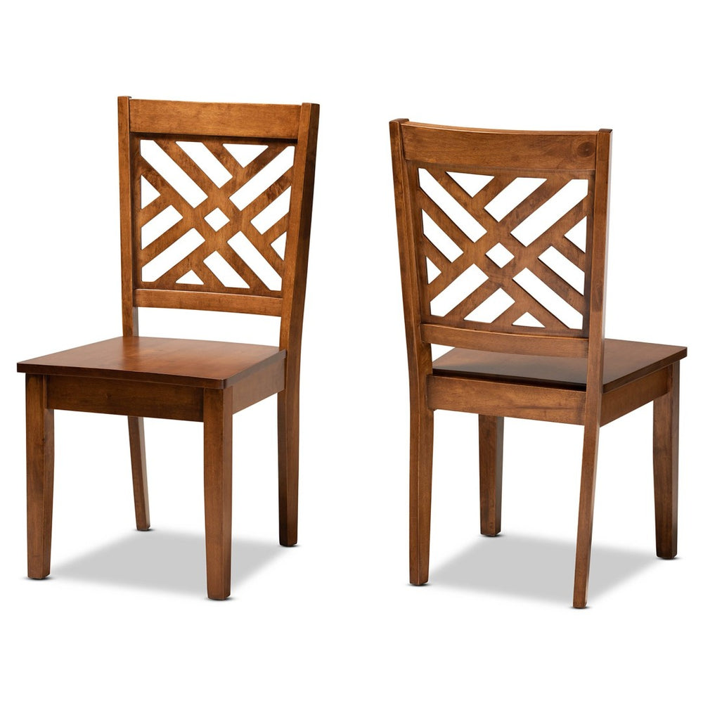 Baxton Studio Baxton Caron Modern Walnut Brown Dining Chair Set - Stylish 2-Piece Design for Elegant Spaces RH317C-Walnut Wood Flat Seat-DC-2PK