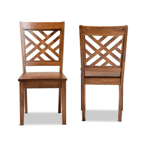 Baxton Studio Baxton Caron Modern Walnut Brown Dining Chair Set - Stylish 2-Piece Design for Elegant Spaces RH317C-Walnut Wood Flat Seat-DC-2PK
