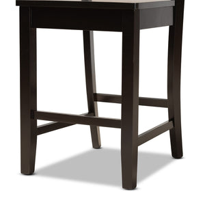 Baxton Studio Baxton Caron Modern Counter Stool Set - 2-Piece Dark Brown Wood Stools for Kitchen & Dining Areas RH317P-Dark Brown Wood Flat Seat-PC