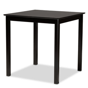 Baxton Studio Baxton Caron 5-Piece Pub Set - Modern Dark Brown Wood Table & Stools for Compact Dining Spaces RH317P-Dark Brown-5PC Pub Set