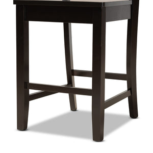 Baxton Studio Baxton Caron 5-Piece Pub Set - Modern Dark Brown Wood Table & Stools for Compact Dining Spaces RH317P-Dark Brown-5PC Pub Set