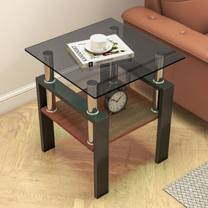 English Elm Set Of 2 Modern Tempered Glass Tea Tables - Sleek, Sturdy, And Stylish For Your Living Space Decor! W241P300310-GIGA