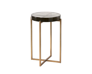 Sunpan Sheena End Table - Elegant Iron Design, Stylish Home Accent, Perfect for Living Room Decor Antique Brass