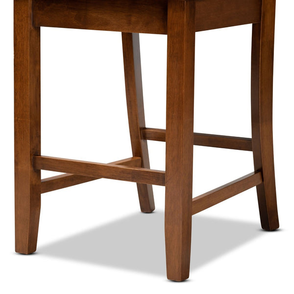 Baxton Studio Baxton Caron Modern Counter Stool Set - 2-Piece Walnut Brown Design for Stylish Kitchen Dining RH317P-Walnut Wood Flat Seat-PC