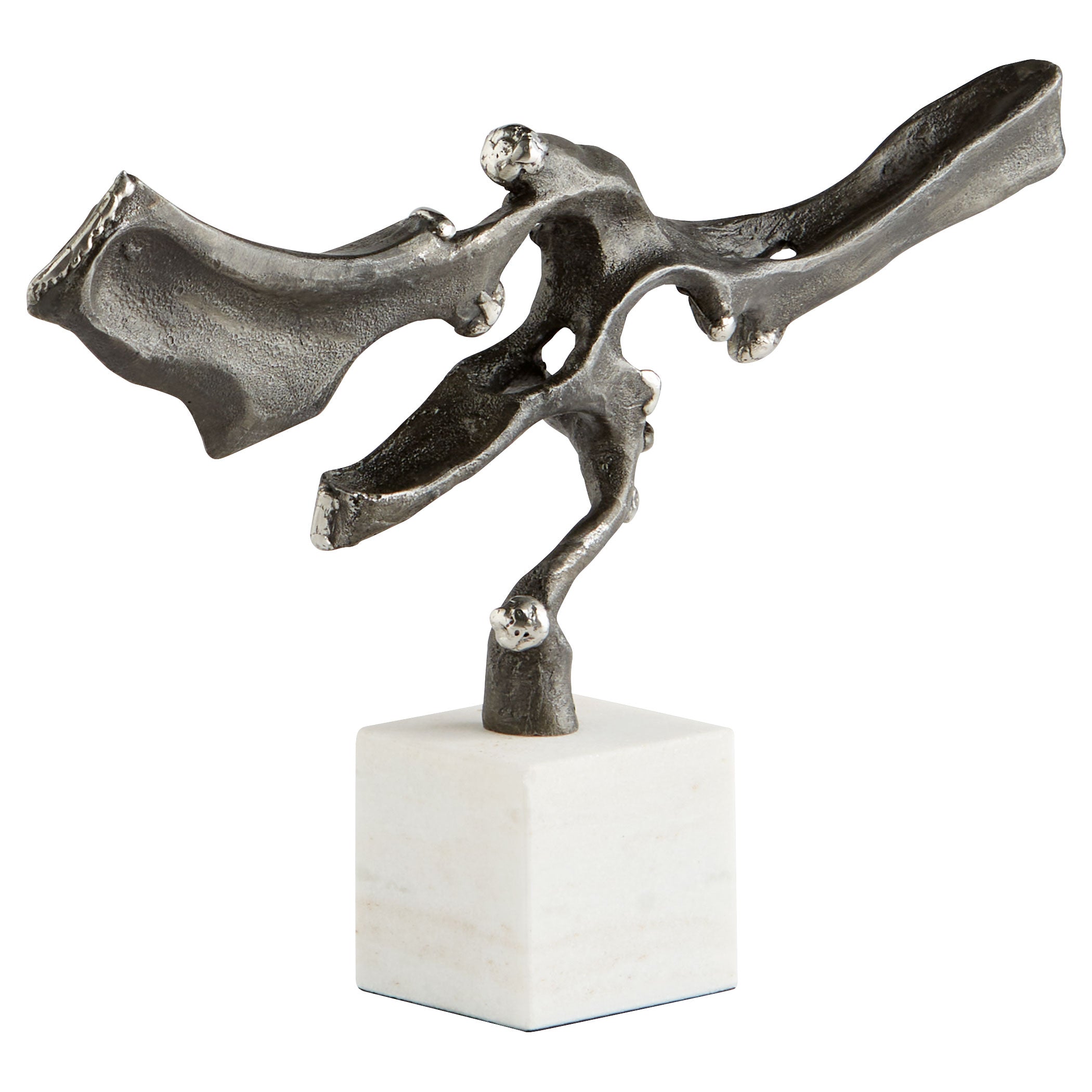 Rivulet Sculpture - Elegant Iron and Marble Art Piece with Stunning Br