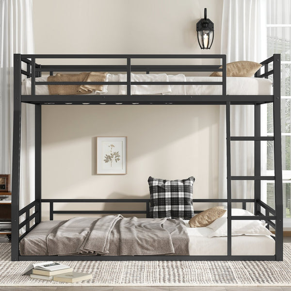 English Elm Metal Full Xl Over Queen Bunk Bed - Space-Saving Design For Teens & Adults, Durable, Noise-Free, No Box Spring! W1580S00141