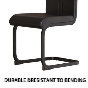 English Elm 63" Modern Industrial Brown Mdf Dining Table & 4 Pu Armless Chairs Set With Black Metal Legs W2189S00663