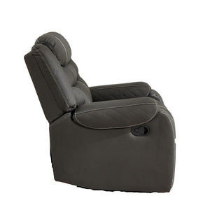 English Elm 1 Seat Microfiber Manual Recliner with Nail-head Trim for Living Room Comfort W3900P386421