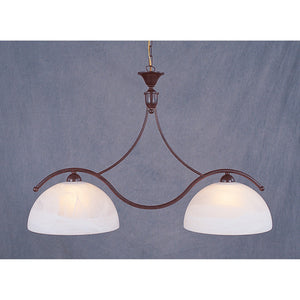 European Crafted 31'' Wide 2-Light Linear Chandelier - Rust with Murano Marbleized Glass 1144/2 Elk Lighting