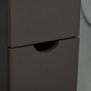 English Elm HOMCOM 54" Tall Bathroom Storage Cabinet - Slim Freestanding Linen Tower with Shelves, Drawers, Brown W2225P217007