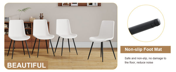 English Elm Table And Chair Set: Modern Grey Marble Dining Table With 6 Pu-Cushioned Chairs & Metal Frame W1151S01883-GIGA