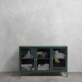 IDEAZ 1145UFDFirGreen Steel Sideboard Green & Golden 1145UFD