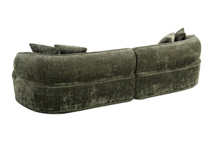 English Elm Modern Boucle Oversized L-shaped Sectional Sofa with Sculptural Curved Silhouette Green W5515S00018