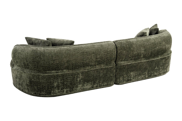 English Elm Modern Boucle Oversized L-shaped Sectional Sofa with Sculptural Curved Silhouette Green W5515S00018
