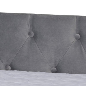 Baxton Studio Baxton Studio Grey Velvet Upholstered Queen Daybed with Trundle - Modern Design & Ultimate Comfort CF9227-Silver Grey Velvet-Daybed-Q/T