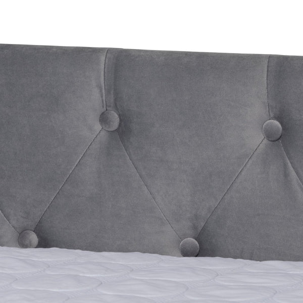 Baxton Studio Baxton Studio Grey Velvet Upholstered Queen Daybed with Trundle - Modern Design & Ultimate Comfort CF9227-Silver Grey Velvet-Daybed-Q/T