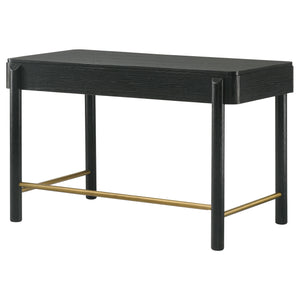 English Elm Anser Modern Coastal 2-Drawer Vanity Desk in Black with Aged Brass Hardware and Rounded Legs — Stylish Console Storage B062P299883