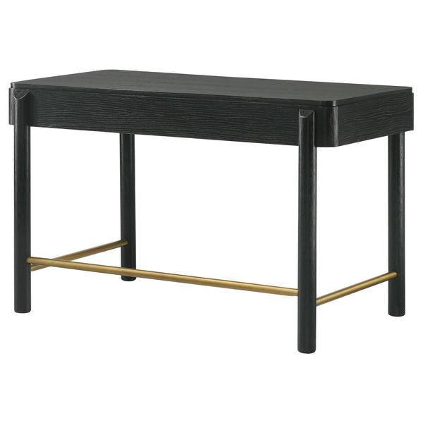 English Elm Anser Modern Coastal 2-Drawer Vanity Desk in Black with Aged Brass Hardware and Rounded Legs — Stylish Console Storage B062P299883