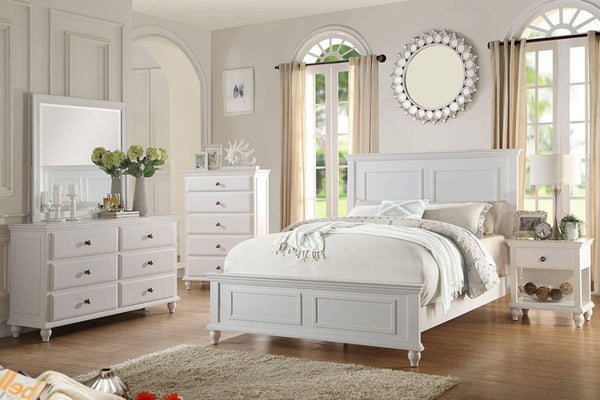 English Elm Modern Wide Dresser with Knob Hardware White Birch Veneer Bedroom Storage Chest B011P448739