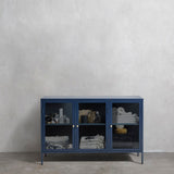 IDEAZ 1147UFDBlue Steel Sideboard Blue & Golden 1147UFD