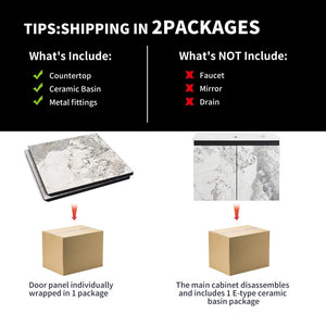 English Elm 24'' Floating Wall-Mounted Bathroom Vanity With Ceramic Sink, Soft-Close Doors & Modern Design P5 W999S00173-GIGA