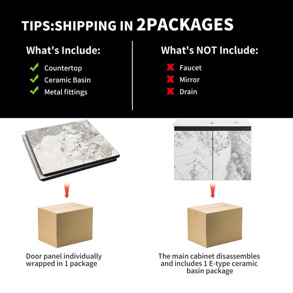 English Elm 24'' Floating Wall-Mounted Bathroom Vanity With Ceramic Sink, Soft-Close Doors & Modern Design P5 W999S00173-GIGA