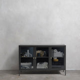 IDEAZ 1148UFDBlack Steel Sideboard Black & Golden 1148UFD