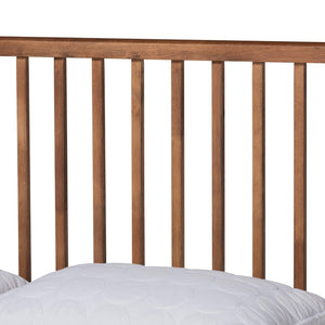 Baxton Studio Baxton Studio Neilan Contemporary Walnut Brown Queen Platform Bed with Slatted Headboard Design MG0058-Walnut-Queen