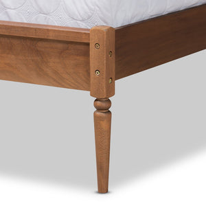Baxton Studio Baxton Studio Neilan Contemporary Walnut Brown Queen Platform Bed with Slatted Headboard Design MG0058-Walnut-Queen
