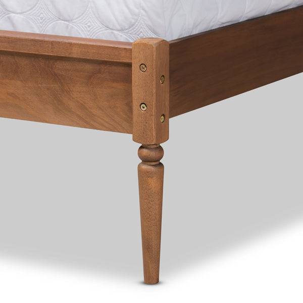 Baxton Studio Baxton Studio Neilan Contemporary Walnut Brown Queen Platform Bed with Slatted Headboard Design MG0058-Walnut-Queen