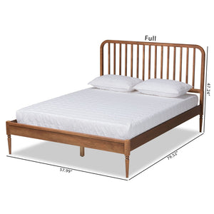 Baxton Studio Baxton Studio Neilan Contemporary Walnut Brown Queen Platform Bed with Slatted Headboard Design MG0058-Walnut-Queen