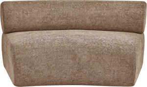 Meridian Furniture Bale Armless Modular Lounge Chair with Cross-hatched Brown Chenille Upholstery 114Brown-C