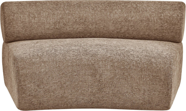 Meridian Furniture Bale Armless Modular Lounge Chair with Cross-hatched Brown Chenille Upholstery 114Brown-C