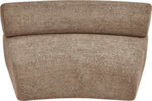 Meridian Furniture Bale Armless Modular Lounge Chair with Cross-hatched Brown Chenille Upholstery 114Brown-C