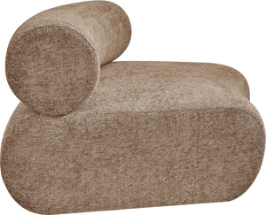 Meridian Furniture Bale Armless Modular Lounge Chair with Cross-hatched Brown Chenille Upholstery 114Brown-C