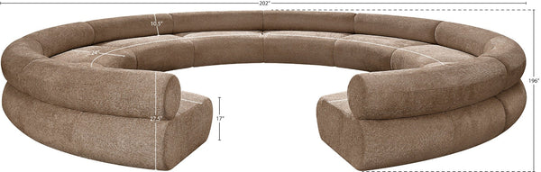 Meridian Furniture Bale Modular Sectional Sofa Soft Chenille Upholstery for Contemporary Living Rooms 10 pc. 202"W x 196"D 114Brown-S10A
