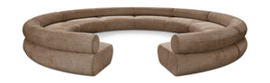 Meridian Furniture Bale Modular Sectional Sofa Soft Chenille Upholstery for Contemporary Living Rooms 10 pc. 202"W x 196"D 114Brown-S10A