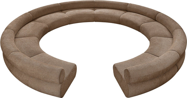 Meridian Furniture Bale Modular Sectional Sofa Soft Chenille Upholstery for Contemporary Living Rooms 10 pc. 202"W x 196"D 114Brown-S10A
