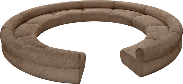 Meridian Furniture Bale Modular Sectional Sofa Soft Chenille Upholstery for Contemporary Living Rooms 10 pc. 202"W x 196"D 114Brown-S10A