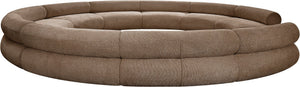 Meridian Furniture Bale Modular Sectional Sofa Soft Chenille Upholstery for Contemporary Living Rooms 10 pc. 202"W x 196"D 114Brown-S10A