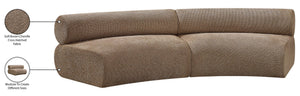Meridian Furniture Bale Modular Sectional Sofa Soft Chenille Upholstery for Contemporary Living Rooms 2 pc. 108"W x 46"D 114Brown-S2A