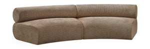 Meridian Furniture Bale Modular Sectional Sofa Soft Chenille Upholstery for Contemporary Living Rooms 2 pc. 108"W x 46"D 114Brown-S2A