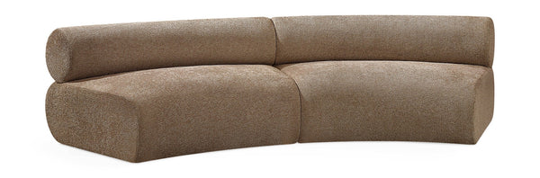 Meridian Furniture Bale Modular Sectional Sofa Soft Chenille Upholstery for Contemporary Living Rooms 2 pc. 108"W x 46"D 114Brown-S2A
