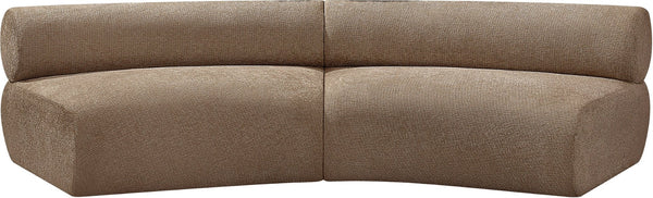Meridian Furniture Bale Modular Sectional Sofa Soft Chenille Upholstery for Contemporary Living Rooms 2 pc. 108"W x 46"D 114Brown-S2A