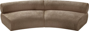 Meridian Furniture Bale Modular Sectional Sofa Soft Chenille Upholstery for Contemporary Living Rooms 2 pc. 108"W x 46"D 114Brown-S2A