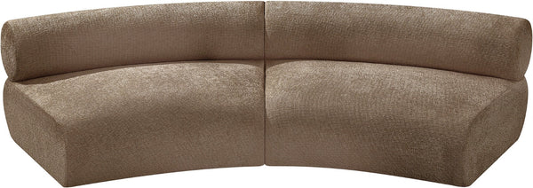Meridian Furniture Bale Modular Sectional Sofa Soft Chenille Upholstery for Contemporary Living Rooms 2 pc. 108"W x 46"D 114Brown-S2A