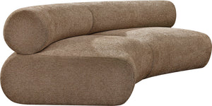 Meridian Furniture Bale Modular Sectional Sofa Soft Chenille Upholstery for Contemporary Living Rooms 2 pc. 108"W x 46"D 114Brown-S2A