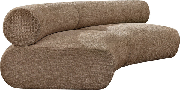 Meridian Furniture Bale Modular Sectional Sofa Soft Chenille Upholstery for Contemporary Living Rooms 2 pc. 108"W x 46"D 114Brown-S2A